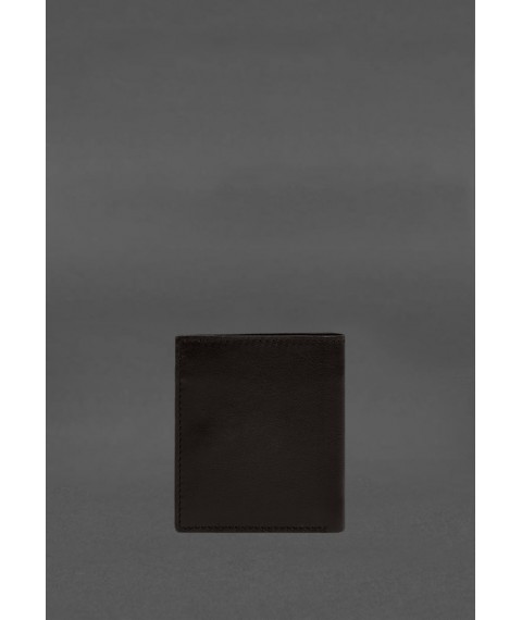 Шкіряне портмоне на кнопці Brut темно-коричневий краст