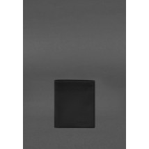 Кожаное портмоне на кнопке Brut черное краст