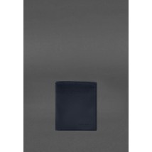 Leather wallet with Brut button, blue crust