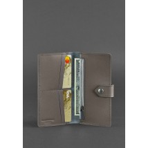 Leather women's wallet 3.1 dark beige Crust