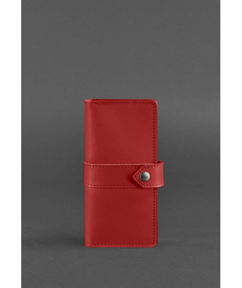 Leather women's wallet 3.1 red Crust
