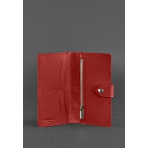 Leather women's wallet 3.1 red Crust