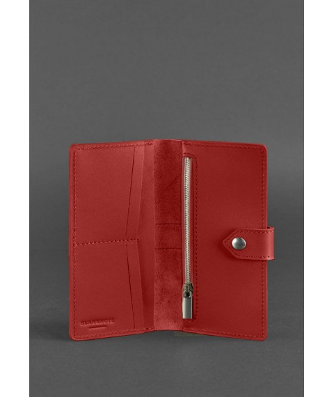 Leather women's wallet 3.1 red Crust