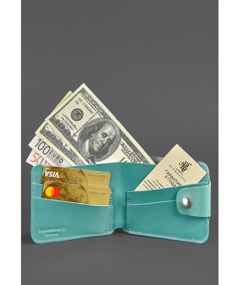 Women's leather wallet 4.3 turquoise