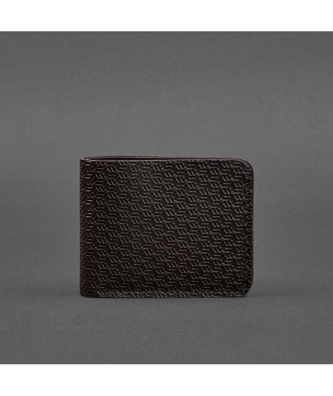 Leather wallet 4.4 (with clip) Dark brown crust carbon