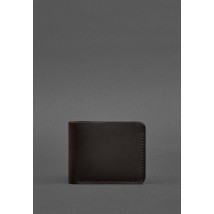 Leather wallet 4.4 (with clip) dark brown crust