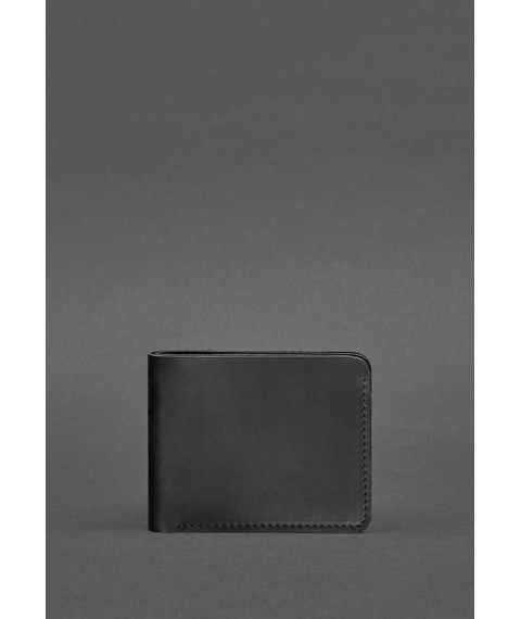 Leather wallet 4.4 (with clip) black Crazy Horse