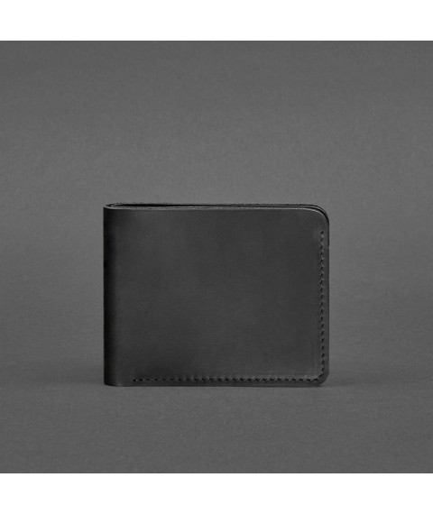 Leather wallet 4.4 (with clip) black Crazy Horse