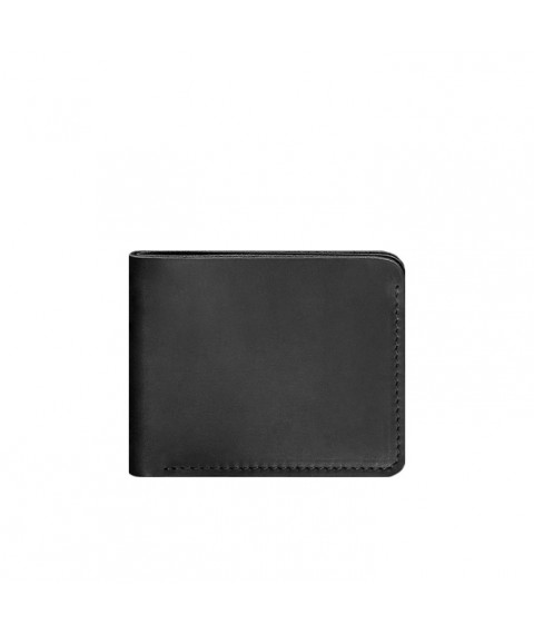 Leather wallet 4.4 (with clip) black Crazy Horse