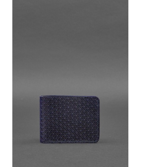 Leather wallet 4.4 (with clip) blue Crazy Horse carbon