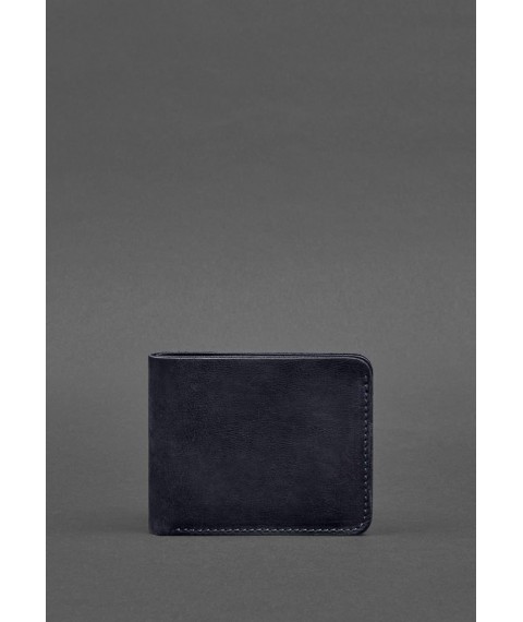 Leather wallet 4.4 (with clip) blue Crazy Horse