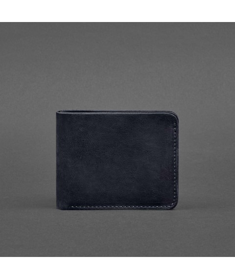 Leather wallet 4.4 (with clip) blue Crazy Horse