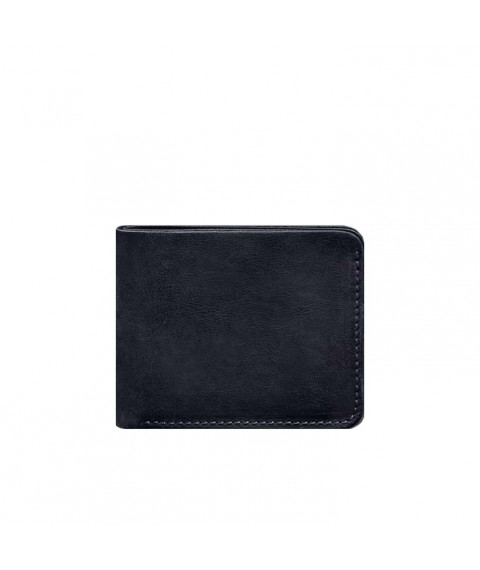 Leather wallet 4.4 (with clip) blue Crazy Horse