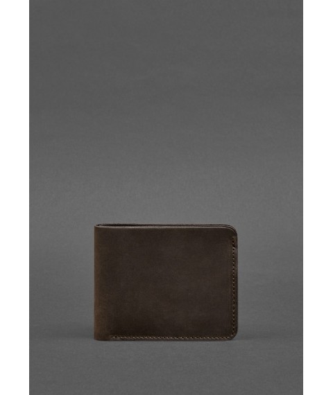 Leather wallet 4.4 (with clip) dark brown Crazy Horse