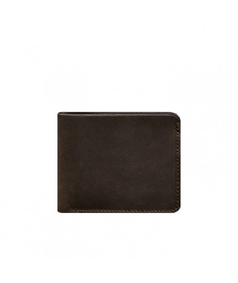 Leather wallet 4.4 (with clip) dark brown Crazy Horse