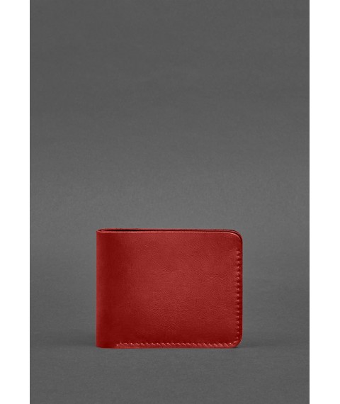 Leather wallet 4.4 (with clip) red crust