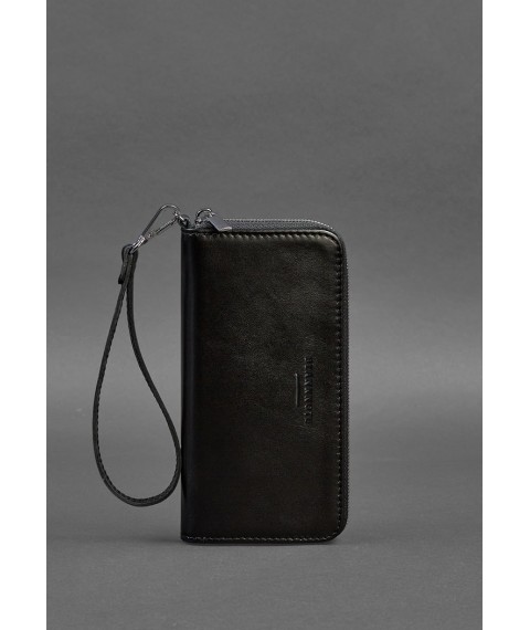 Leather wallet with zipper 6.1 Black