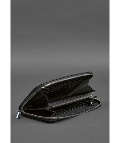 Leather wallet with zipper 6.1 Black
