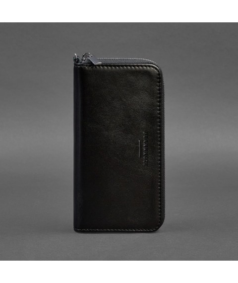 Leather wallet with zipper 6.1 Black