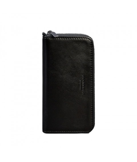 Leather wallet with zipper 6.1 Black