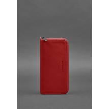 Leather wallet with zipper 6.1 red