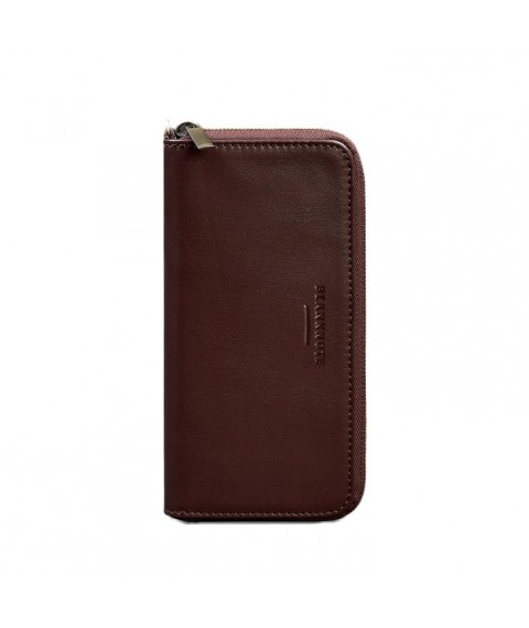 Leather wallet with zipper 6.1 Burgundy