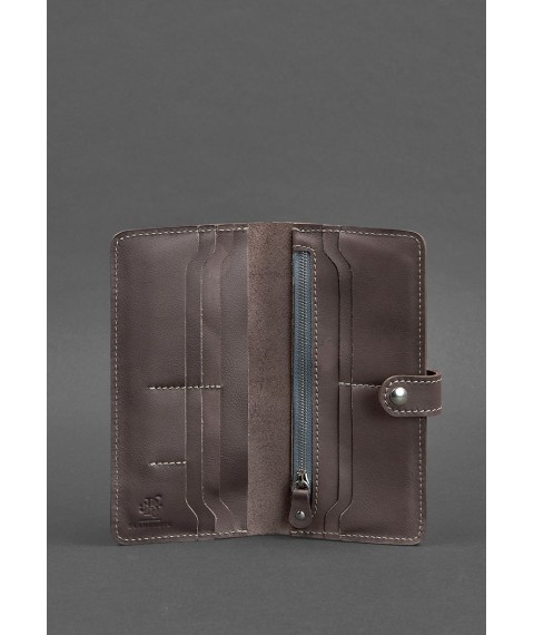 Leather women's wallet 7.0 dark beige