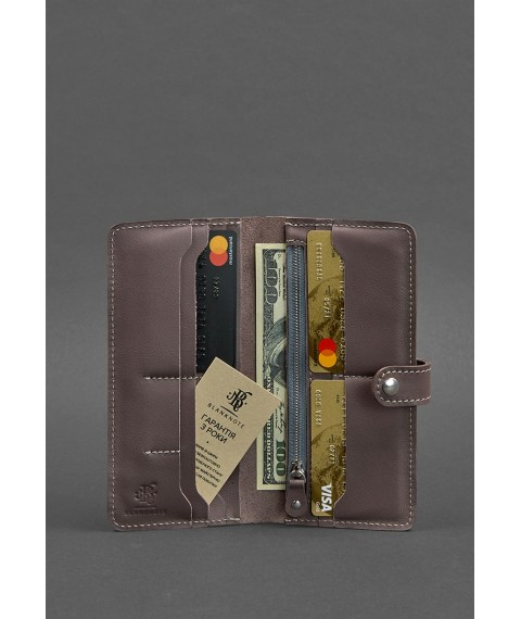 Leather women's wallet 7.0 dark beige