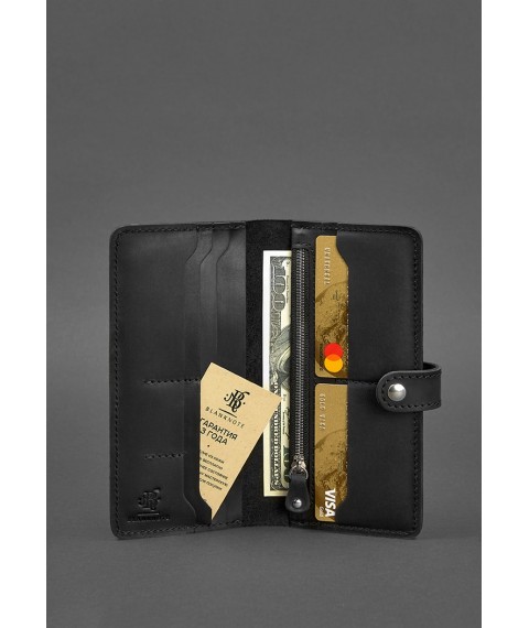 Leather wallet 7.0 Black Crazy Horse