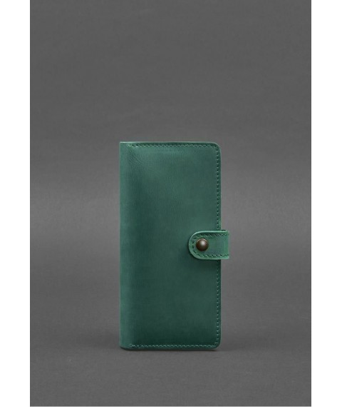 Leather wallet 7.0 green Crazy Horse