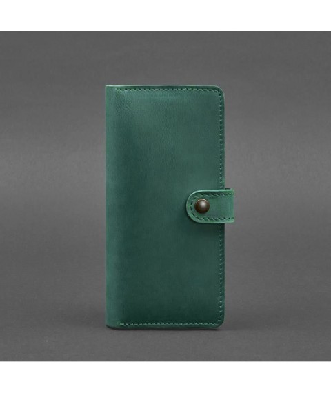 Leather wallet 7.0 green Crazy Horse