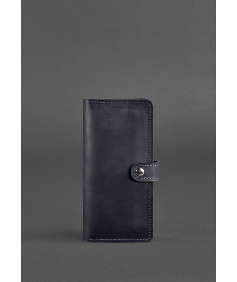 Leather wallet 7.0 blue Crazy Horse