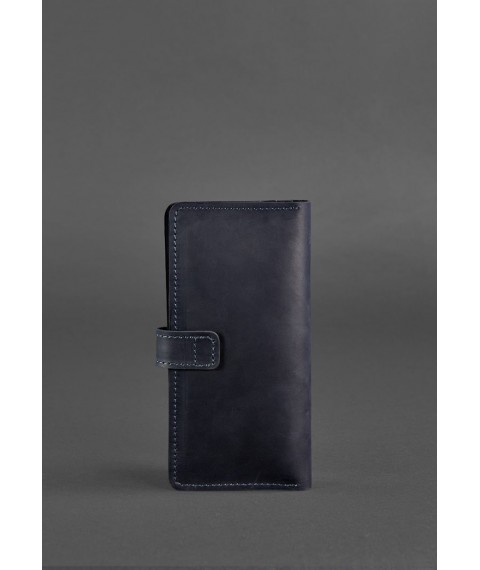 Leather wallet 7.0 blue Crazy Horse