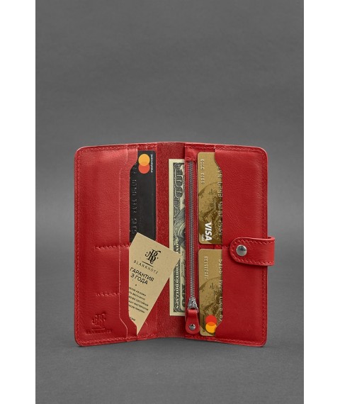 Leather women's wallet 7.0 Red