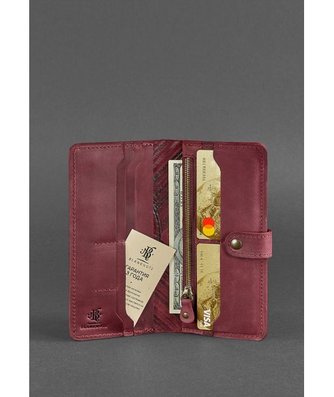 Leather women's wallet 7.0 Indy Burgundy