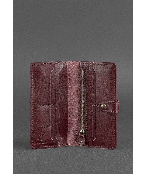 Leather women's wallet 7.0 burgundy