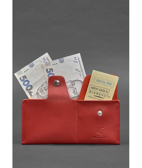 Leather wallet-banknote 8.0 red crust