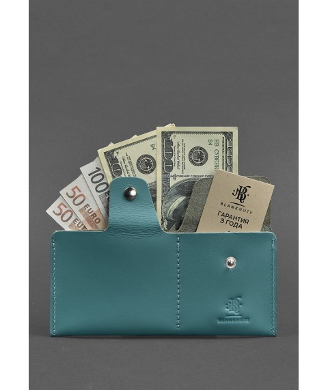 Women's leather wallet-banknote 8.0 turquoise