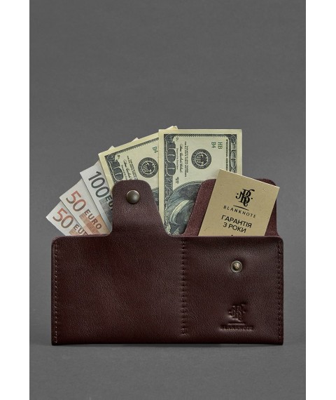 Leather wallet-banknote 8.0 burgundy
