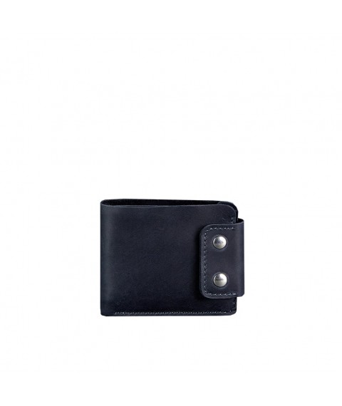 Men's leather wallet Zeus 9.0 blue Crazy Horse