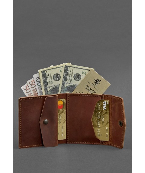 Шкіряний гаманець 2.1 світло-коричневий Crazy Horse