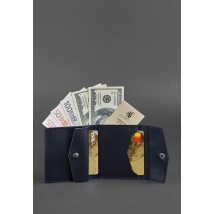 Leather wallet 2.1 dark blue Crust