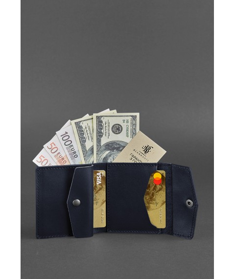 Leather wallet 2.1 dark blue Crust
