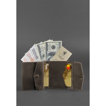 Кожаный кошелек 2.1 темно-коричневый Crazy Horse