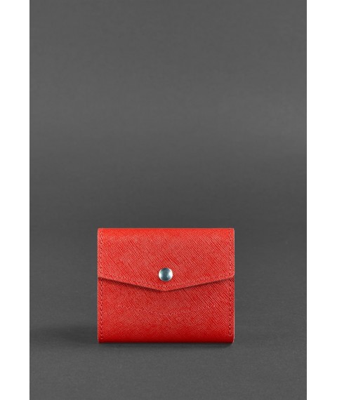 Women's leather wallet 2.1 red Saffiano