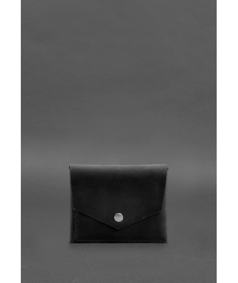 Кожаный кошелек mini 3.0 (кард-кейс) черный Crazy Horse
