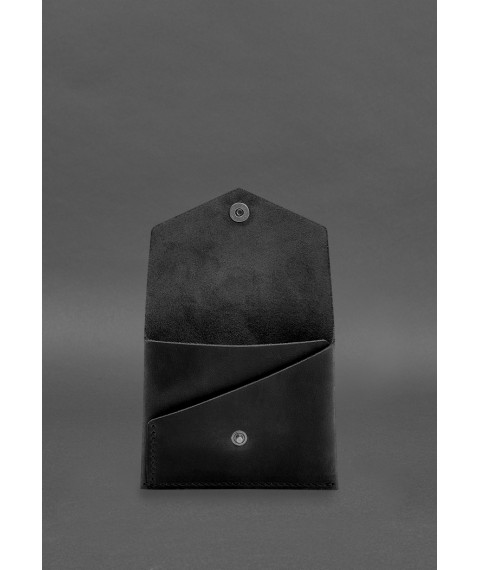 Шкіряний гаманець mini 3.0 (кард-кейс) чорний Crazy Horse
