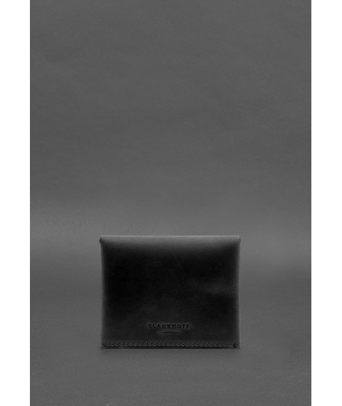 Кожаный кошелек mini 3.0 (кард-кейс) черный Crazy Horse