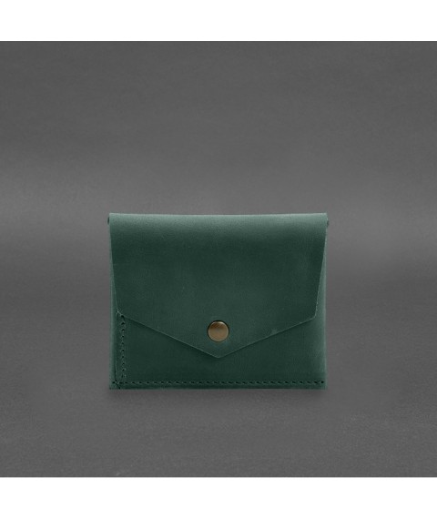 Leather wallet mini 3.0 (card case) green Crazy Horse