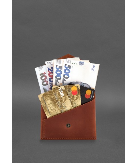 Leather wallet mini 3.0 (card case) light brown Crazy Horse